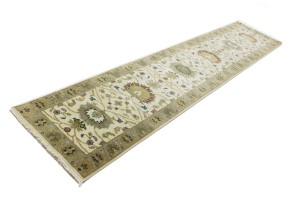 Cream Floral Osh Chobi 2'6X12 Peshawar Oriental Runner Rug