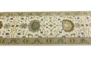 Cream Floral Osh Chobi 2'6X12 Peshawar Oriental Runner Rug