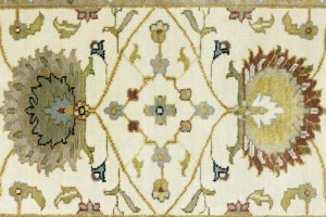 Cream Floral Osh Chobi 2'6X12 Peshawar Oriental Runner Rug