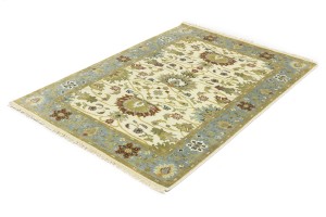 Cream Floral Osh Chobi 4X6 Peshawar Oriental Rug
