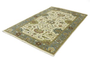 Cream Floral Osh Chobi 5X8 Peshawar Oriental Rug