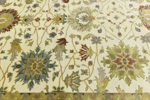 Cream Floral Osh Chobi 9X12 Peshawar Oriental Rug