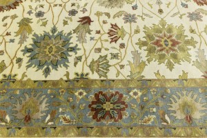 Cream Floral Osh Chobi 9X12 Peshawar Oriental Rug