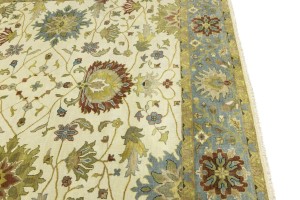 Cream Floral Osh Chobi 9X12 Peshawar Oriental Rug