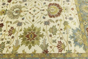 Cream Floral Osh Chobi 9X12 Peshawar Oriental Rug