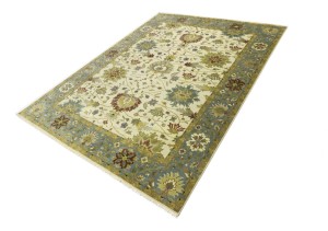 Cream Floral Osh Chobi 9X12 Peshawar Oriental Rug