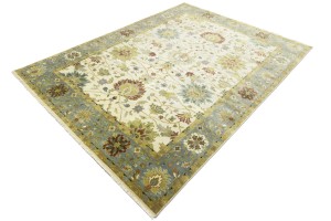 Cream Floral Osh Chobi 9X12 Peshawar Oriental Rug