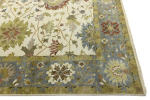 Cream Floral Osh Chobi 10X14 Peshawar Oriental Rug