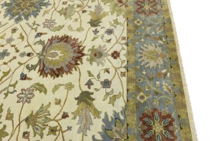 Cream Floral Osh Chobi 10X14 Peshawar Oriental Rug