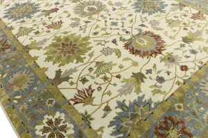 Cream Floral Osh Chobi 10X14 Peshawar Oriental Rug