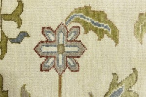 Cream Floral Osh Chobi 10X14 Peshawar Oriental Rug