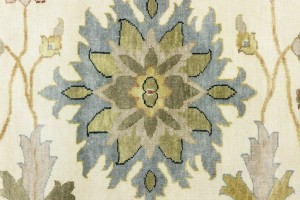 Cream Floral Osh Chobi 10X14 Peshawar Oriental Rug