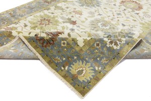 Cream Floral Osh Chobi 10X14 Peshawar Oriental Rug