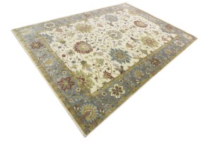 Cream Floral Osh Chobi 10X14 Peshawar Oriental Rug