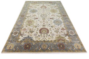 Cream Floral Osh Chobi 10X14 Peshawar Oriental Rug
