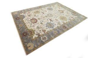 Cream Floral Osh Chobi 10X14 Peshawar Oriental Rug