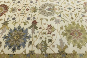 Cream Floral Osh Chobi 10X14 Peshawar Oriental Rug