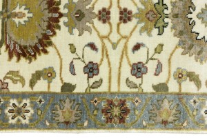 Cream Floral Osh Chobi 2'6X8 Peshawar Oriental Runner Rug
