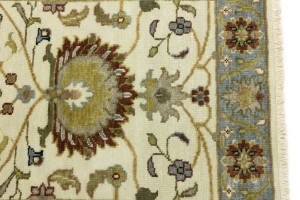 Cream Floral Osh Chobi 2'6X8 Peshawar Oriental Runner Rug