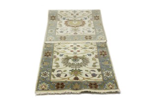 Cream Floral Osh Chobi 2'6X8 Peshawar Oriental Runner Rug