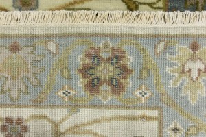 Cream Floral Osh Chobi 2'6X8 Peshawar Oriental Runner Rug