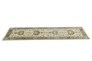 Cream Floral Osh Chobi 2'6X8 Peshawar Oriental Runner Rug