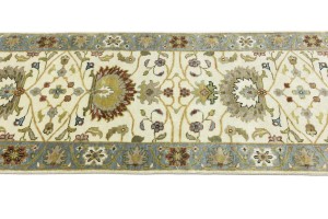 Cream Floral Osh Chobi 2'6X8 Peshawar Oriental Runner Rug