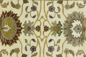 Cream Floral Osh Chobi 2'6X8 Peshawar Oriental Runner Rug