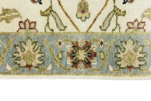 Cream Floral Osh Chobi 3X12 Peshawar Oriental Runner Rug