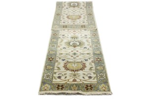 Cream Floral Osh Chobi 3X12 Peshawar Oriental Runner Rug