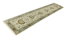 Cream Floral Osh Chobi 3X12 Peshawar Oriental Runner Rug