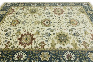Cream Floral Osh Chobi 8X10 Peshawar Oriental Rug