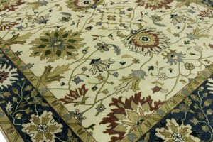 Cream Floral Osh Chobi 10X14 Peshawar Oriental Rug
