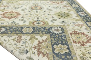 Cream Floral Osh Chobi 10X14 Peshawar Oriental Rug