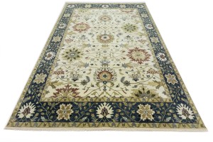 Cream Floral Osh Chobi 10X14 Peshawar Oriental Rug