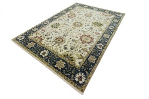 Cream Floral Osh Chobi 10X14 Peshawar Oriental Rug