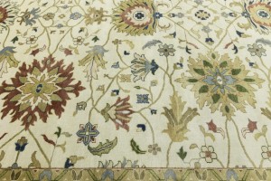 Cream Floral Osh Chobi 12X15 Peshawar Oriental Rug