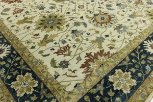Cream Floral Osh Chobi 12X15 Peshawar Oriental Rug