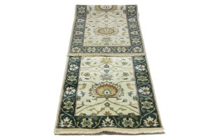 Cream Floral Osh Chobi 2'5X10 Peshawar Oriental Runner Rug