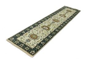 Cream Floral Osh Chobi 2'5X10 Peshawar Oriental Runner Rug