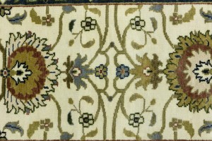 Cream Floral Osh Chobi 2'6X12 Peshawar Oriental Runner Rug
