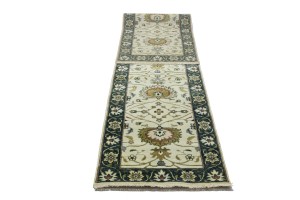 Cream Floral Osh Chobi 2'6X12 Peshawar Oriental Runner Rug