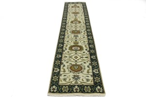 Cream Floral Osh Chobi 2'6X12 Peshawar Oriental Runner Rug