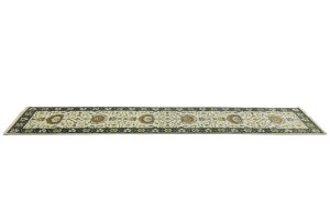 Cream Floral Osh Chobi 2'6X12 Peshawar Oriental Runner Rug