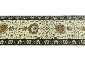 Cream Floral Osh Chobi 2'6X12 Peshawar Oriental Runner Rug