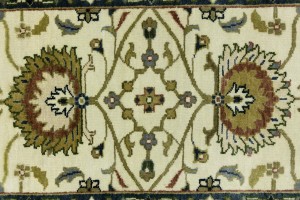 Cream Floral Osh Chobi 2'6X12 Peshawar Oriental Runner Rug