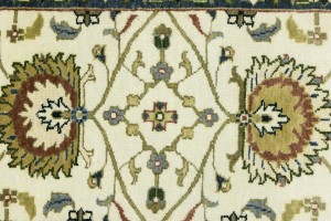 Cream Floral Osh Chobi 2'6X14 Peshawar Oriental Runner Rug