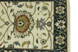 Cream Floral Osh Chobi 2'6X14 Peshawar Oriental Runner Rug