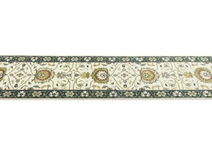Cream Floral Osh Chobi 2'6X14 Peshawar Oriental Runner Rug