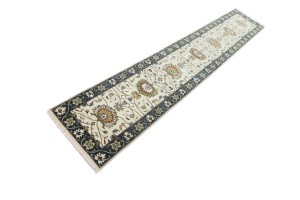 Cream Floral Osh Chobi 2'6X14 Peshawar Oriental Runner Rug